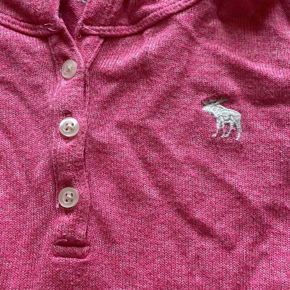 Abercrombie Kids Light Heathered Pink Hooded Top With Lace Trim 9/10 Girls Large - Picture 3 of 6